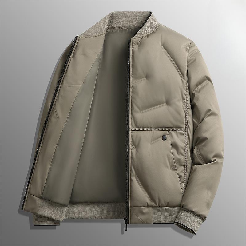 

Зимняя куртка-пуховик для мужчин среднего и пожилого возраста, короткая серая утиная пуховая теплая повседневная зимняя куртка XXXXL хаки