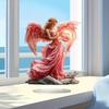 Prayer Angel Table Sign 2D Flat Acrylic Angel Desktop Ornament for Tabletop Shelf Entryway Christmas Home Garden Patio Decor