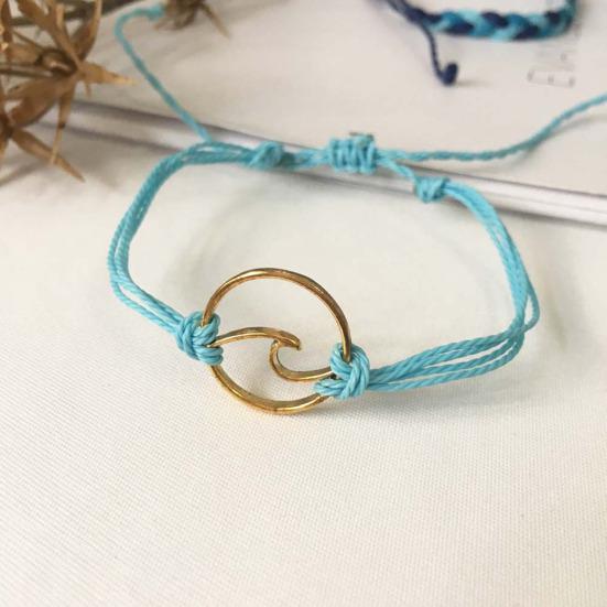 3Pcs Women Summer Beach Sea Wave Strand Bracelet Adjustable Bangle Jewelry Gift