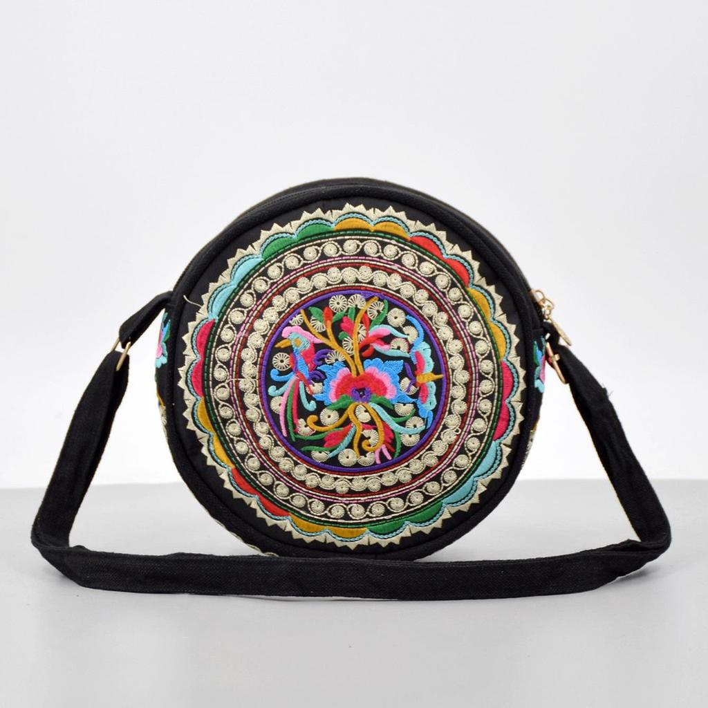 Kwiaty Haft Płócienna Torba Crossbody dla Kobiet Torba Listonoszka Etui na Telefon Komórkowy Portfel Damskie Małe Torby Na Ramię Listonoszka Crossbody