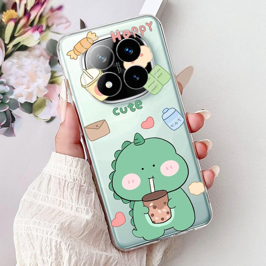 For Xiaomi Redmi Note 14 14Pro 14 Pro+ Plus Case Cute Animals Tiger Lion Dragon Cartoon Phone Cover Soft TPU Matte Silicone Capa