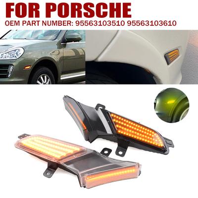 2pc Dynamic Led Turn Signals Side Marker Light Lamp For Porsche Cayenne 957 967 2007-2010