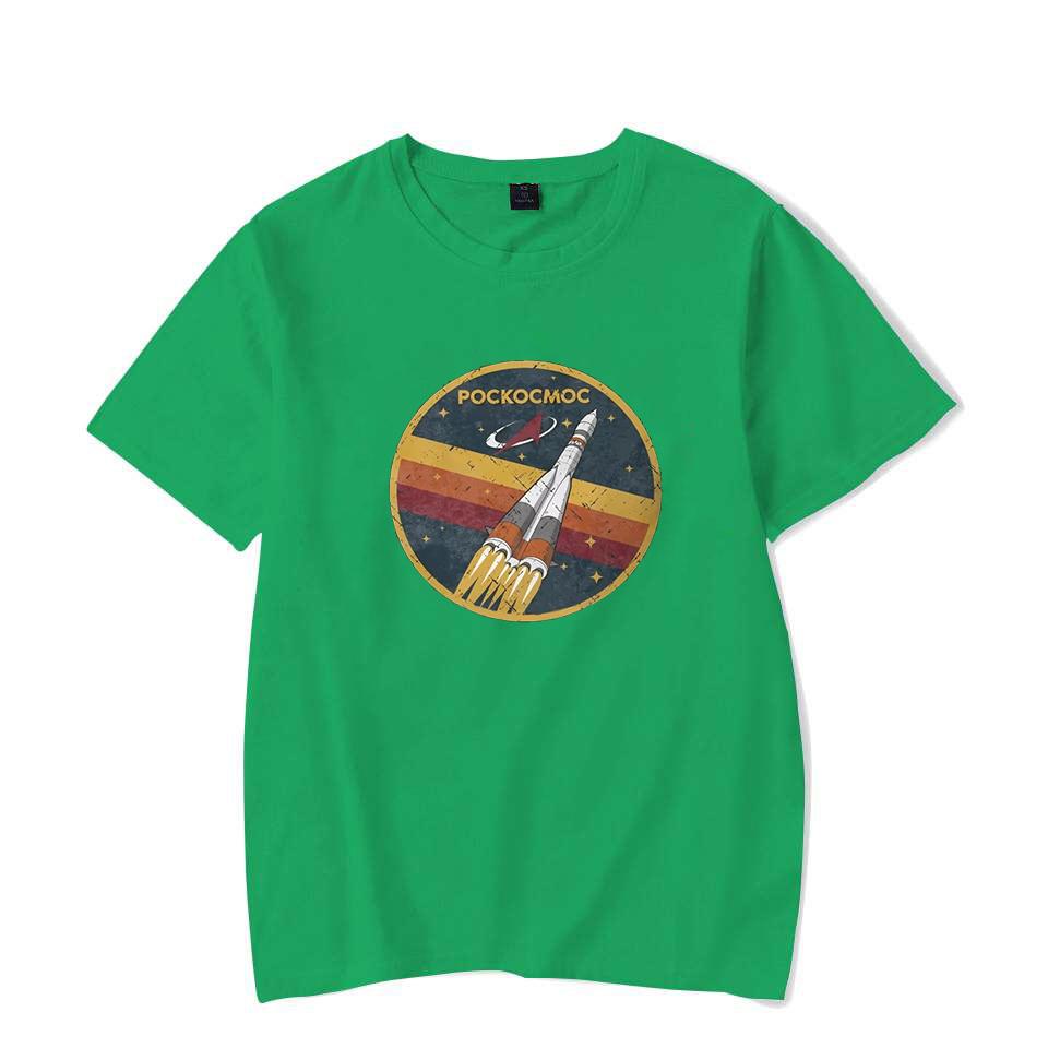 Retro Fire Arrow Pattern Unisex Women Tshirt Vintage Soviet Space Program Rocket Print Unisex Shirt Short Sleeved Couple Tees Tops