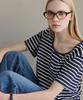 Lucida Basic Striped Short Sleeve T-Shirt - Navy