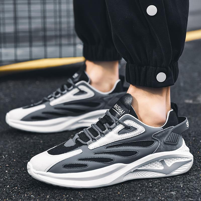 Shoes Men's 2025 Spring and Summer New Men's Casual Shoes Flying Woven Breathable Low-top Running Shoes Trend Korean Version of Men's
