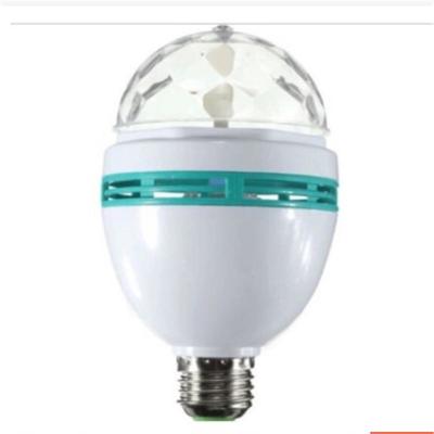E27 3W LED Automatyczna Obrotowa Lampa Sceniczna Sterowana Głosowo Kształt Pryzmatycznej Obudowy Żarówka Kryształowa Do Dyskoteki
