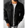 New Style Men's Turn-down Collar Jacket, Loose-fitting Casual Corduroy Work Jacket for Men