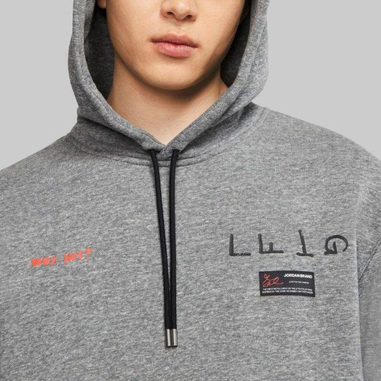 Jordan Why Not Sweatshirts Men's Gray Hooded Moderate Regular CW4254-091