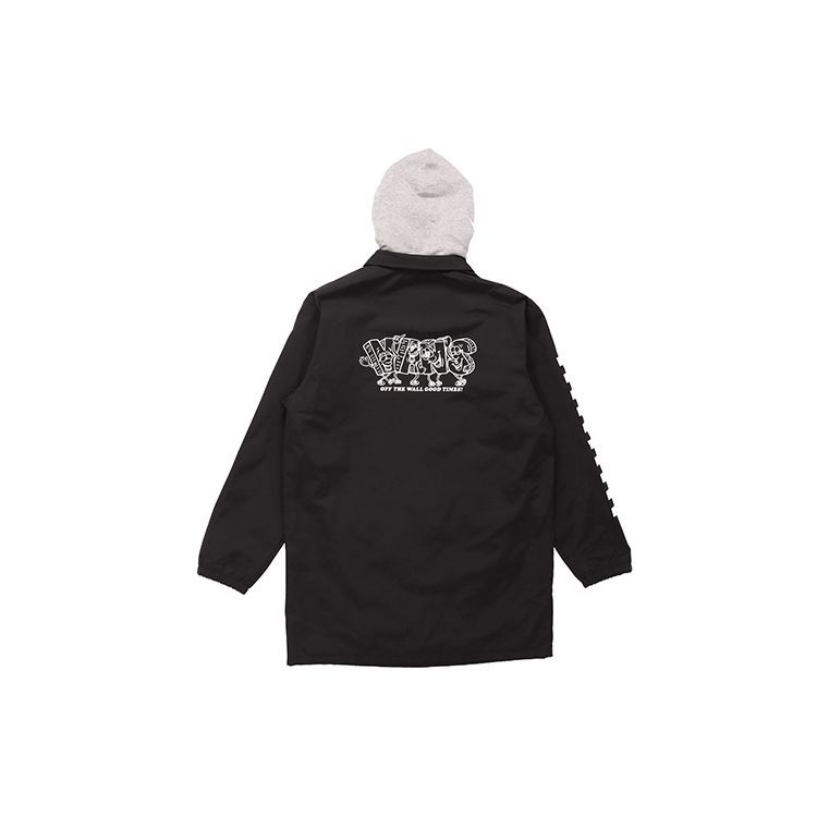 Vans Logo Printed Letter Hooded Zipper Warm Cotton Jacket Men Jackets Black VN0A5F6XBLK