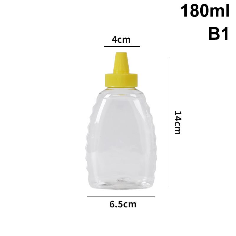 Transparent Reusable Plastic Honey Bottles Squeeze Honey Bottle Container Holder With Lid For Storing And Dispensing Honey Jar