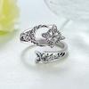 Women Witches Knot Ring Silver Color Adjustable Thumb Open Rings Irregular Geometric for Wife Girls Trendy Jewelry