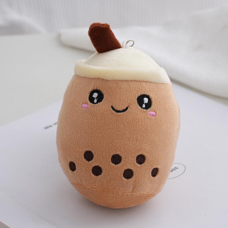 Cute Plush Pearl Milk Tea Keychain Pendant Bag Backpack Doll Gift Accessory