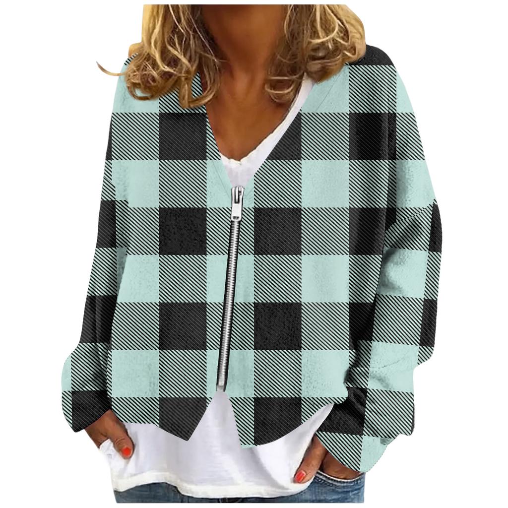 Womens Zip Up Sweaters Sweatshirts Long Sleeve Oversized Jackets Soft Casual Loose Tunic Tops