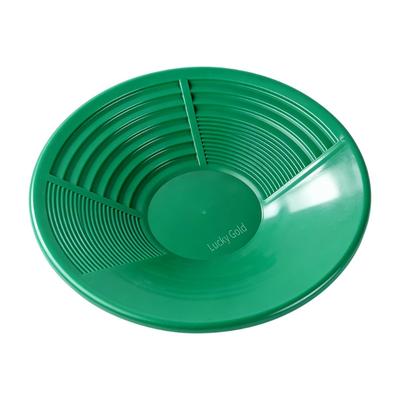 Green Plastic Gold Pan with Concave Grooves 34cm for Efficient Impurity Removal & Fine Gold Retention In River Panning