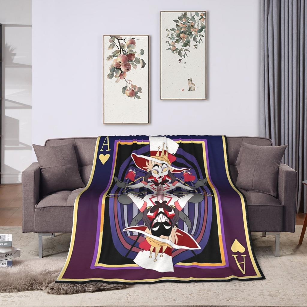 Angel Dusts and Fat Nugget Selfie Hazbins Hotels Blanket Fleece Autumn  Breathable Warm Throw Blanket for Bedding Outdoor Quilt