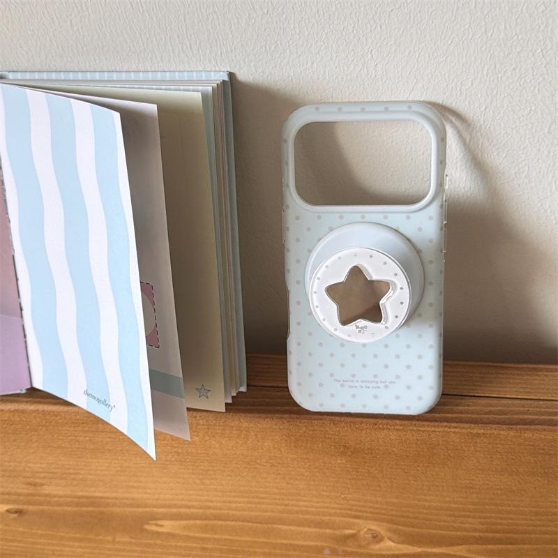 Blue Polka Dot Magnetic Phone Holder for Apple 14/15/16/17 Pro/Pro Max Cases