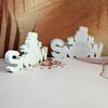 Creative Snowman Snow Letter Sign Silicone Mold For Handmade Cement Plasters Figurine Holiday Gift Home Decors Projects