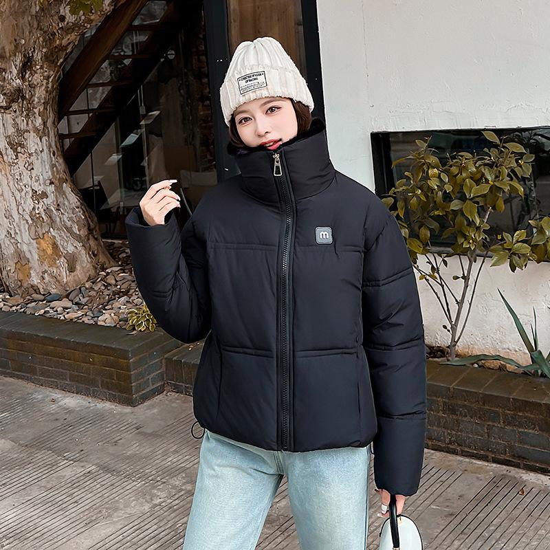 

Большая куртка-пуховик с меховым лацканом, женская хлопковая одежда, свободная утолщенная куртка M чёрный