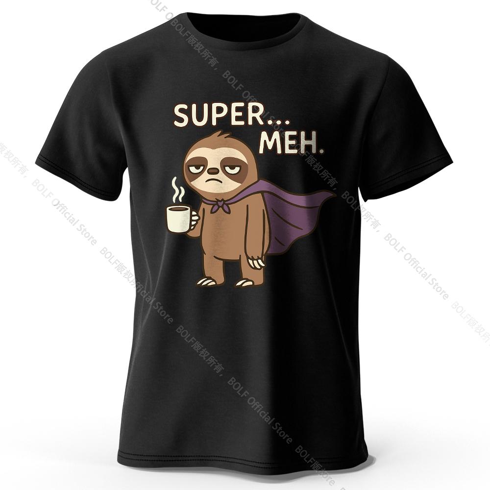 S5XL Mens Super Meh Printed TShirt 100 Cotton Oversized Apathetic Graphic Tees Summer Tops Slacker Streetwear S