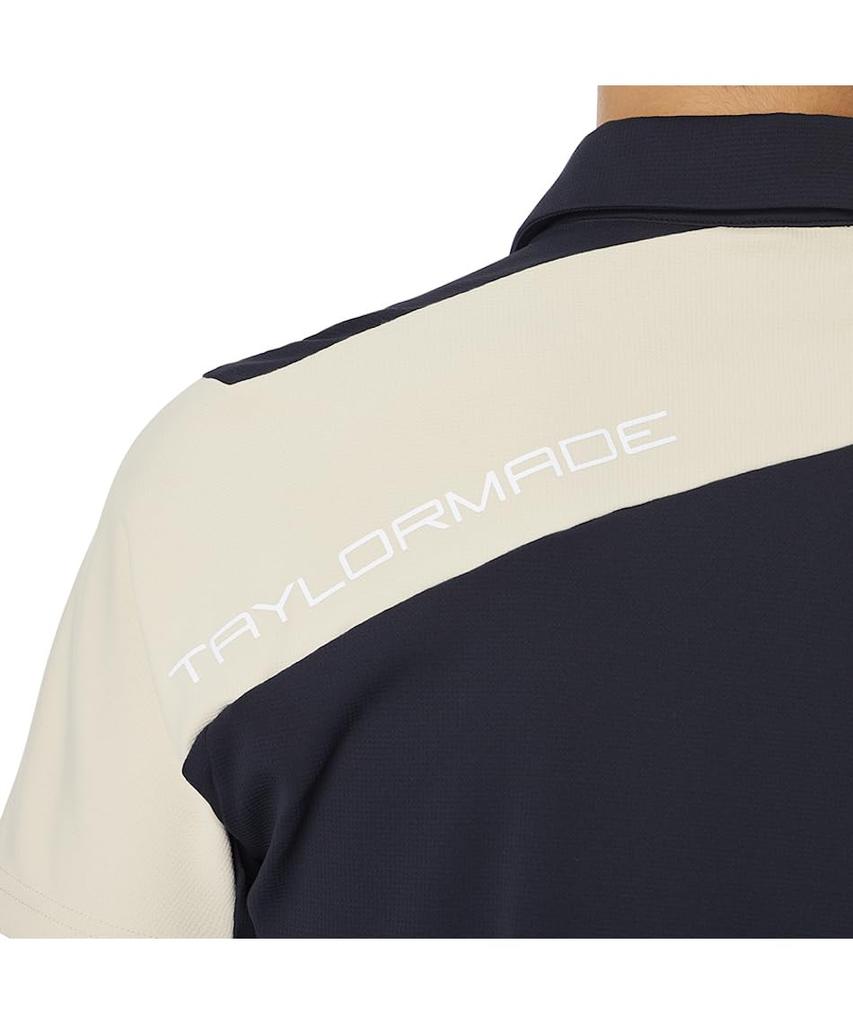 TaylorMade Diagonal Block S/S Polo Shirt, White, Size M, Men's, 2025SS UN618