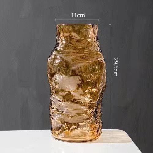 

Стеклянная ваза Неправильные линии складок Цветочные композиции Аксессуары Гидропоника Террариум Украшения для дома Аксессуары