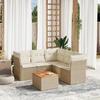 VidaXL Garden Lounge Set with Cushions 6 Pcs Beige Braided Resin 3223636