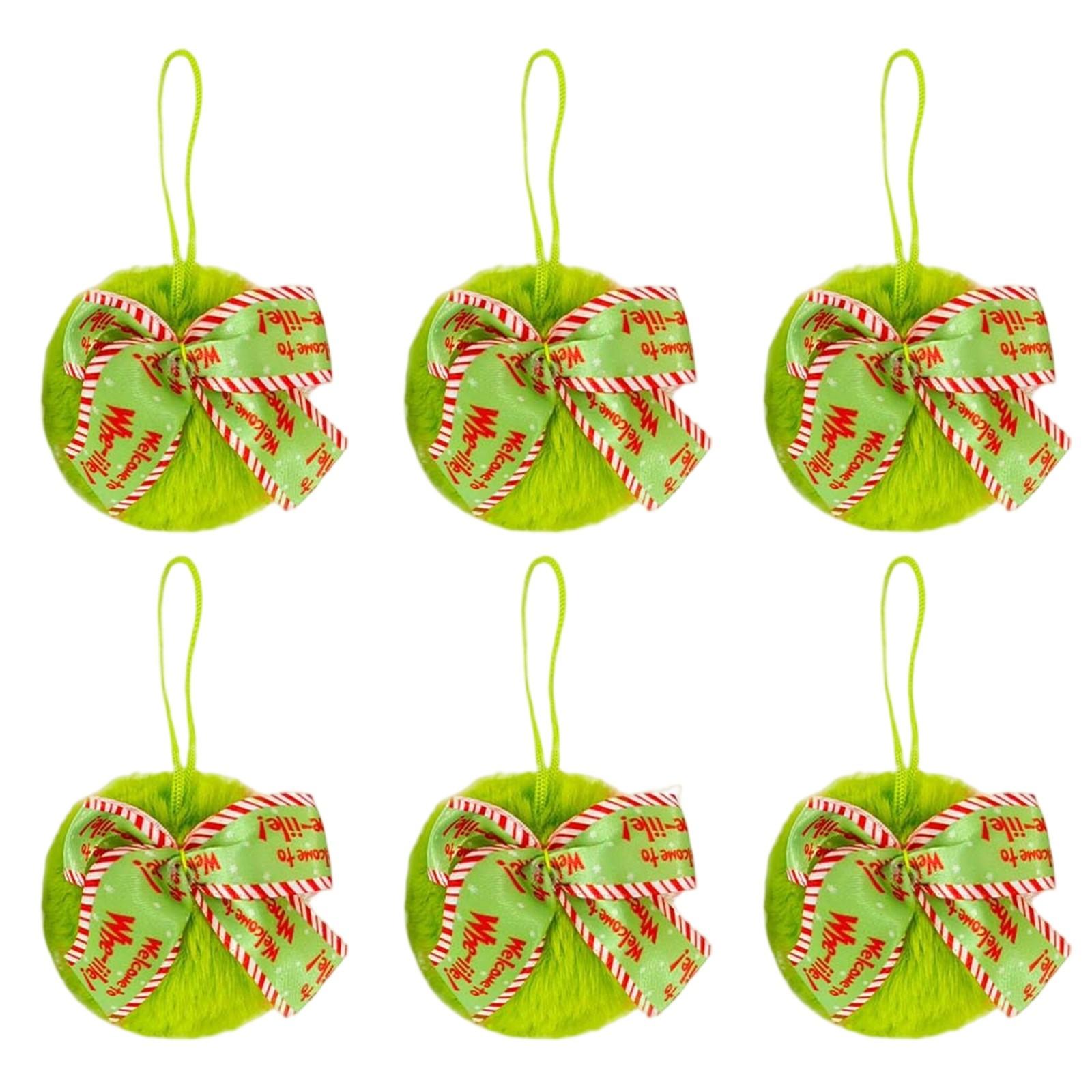 

Plush Ball Decorative Pendant, Christmas Tree Decorative Pendant, 6 Pieces Of Cute Bow Plush Ball Christmas Decorative Pendant One Size белый