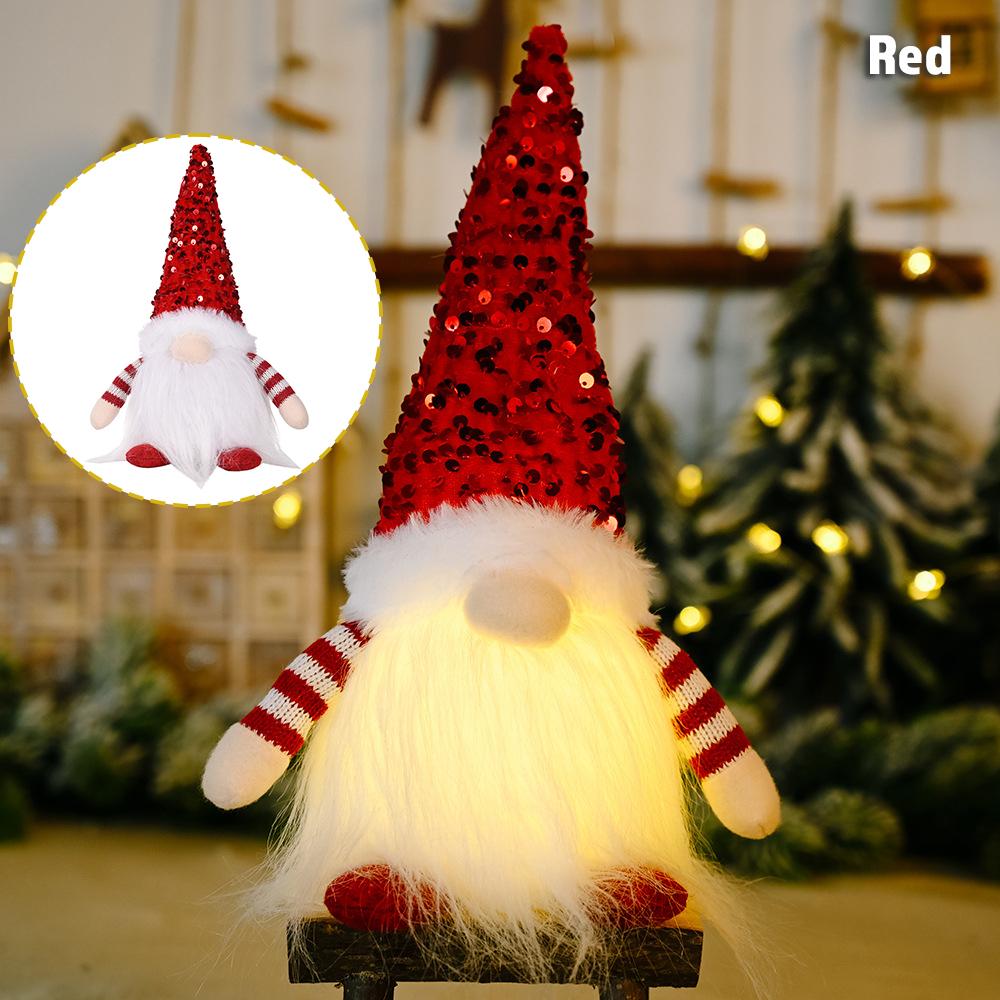 1~4pcs 2026 Christmas Decorations Glowing Gnome Knitted Doll with Led Night Light for Home Xmas Decor Navidad New Year 2027 Gift