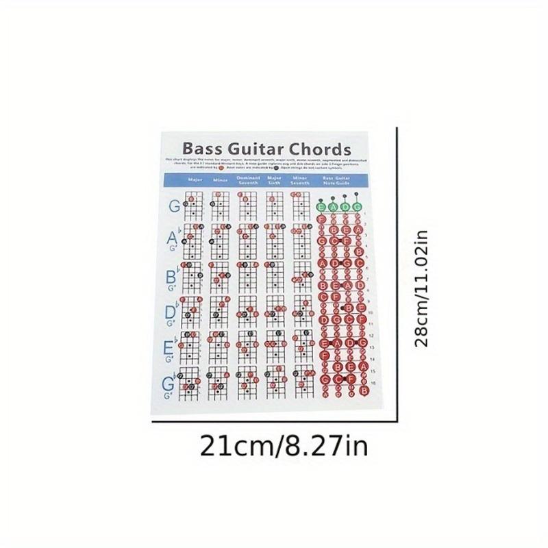 1pc Guitar Chord Finger Graph 200g Copper Paper Four-string Electric Bass Bass Chord Spectrum