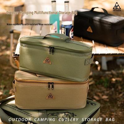 Multifunksjonell Utendørs Camping Oppbevaringspose med Bestikk- og Brennersett - Slitesterk Oxford-stoff Diverse Bag
