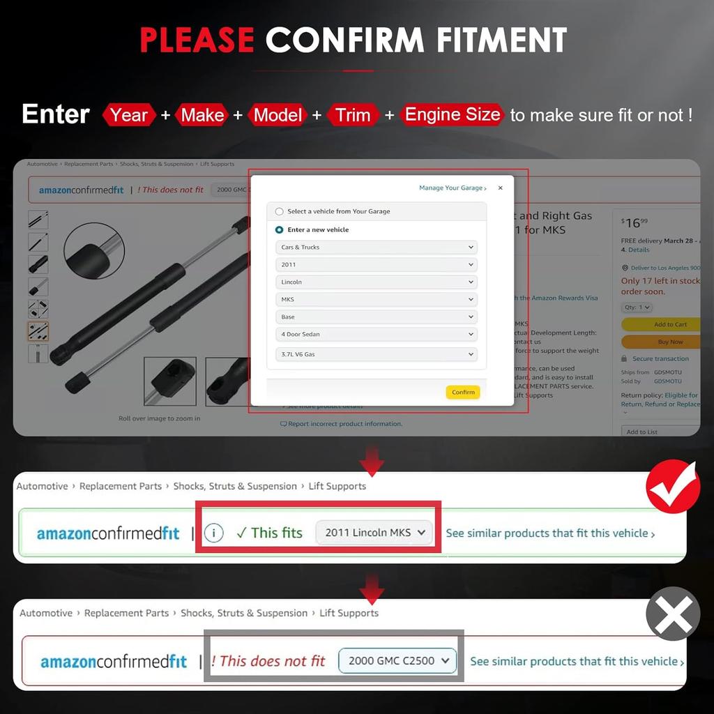 Front Hood Lift Supports Struts Shocks Gas Springs Replacement Parts Compatible with PM3128 for 2009-2014 Nissan Murano