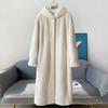 New Winter Imitation Gold Mink Coat Women's Long Hooded Fur Integrated Imitation Mink Fur Coat Large Size