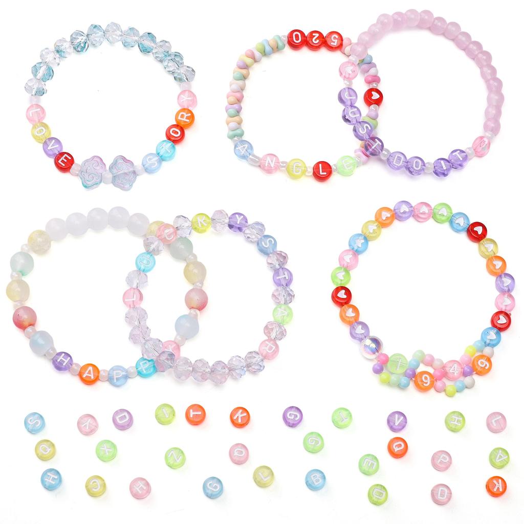 100 ks Akrylové korálky s písmeny Kulaté volné korálky pro DIY náramek Výroba módních šperků