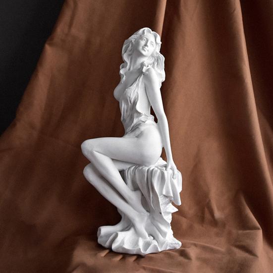 Venus Goddess Sculpture, Matte White Resin Venus Figurine, European Style Artistic Desktop Decoration for Living Room Study Room Home Office Decor