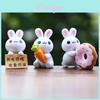 Cartoon Bunny Figurine Set With Visual Development Features For Kids And Collectors