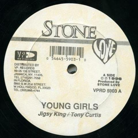 

12-дюймовая пластинка JIGSY KING , TONY CURTIS , ALLEY CA - Молодые девушки VPRD5903 Stone Love Musi 1996 US Регги, Ска и Даб