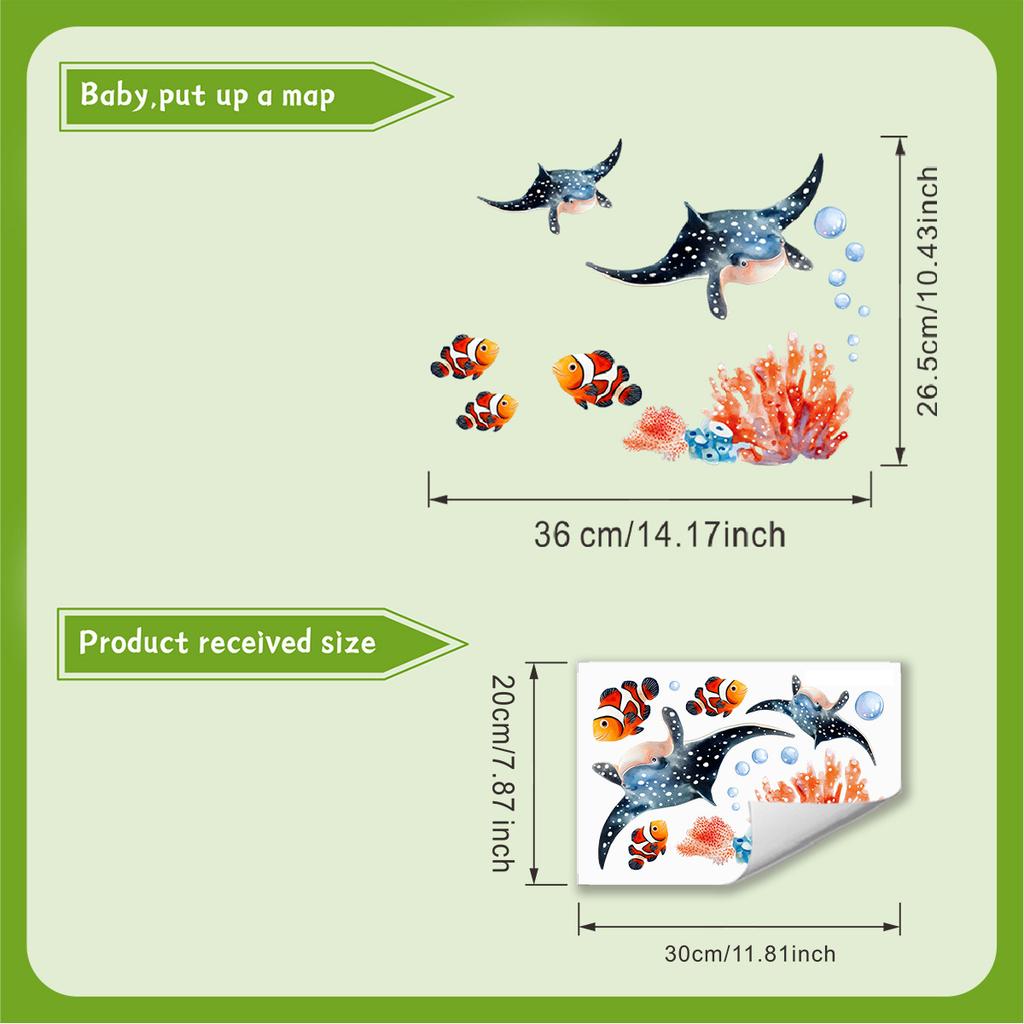 Glow In Dark Toilet Stickers Undersea Animal Fish Sea Turtle Waterproof WC Toilet Lid Decal Cartoon Funny Toilet Cover Sticker