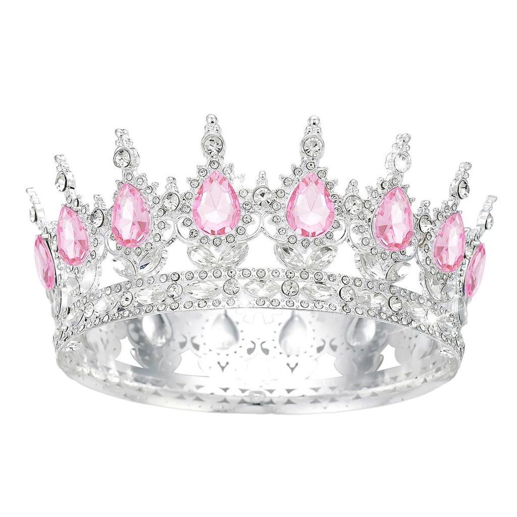 European Baroque Rhinestone King Crown Headpiece Tiara