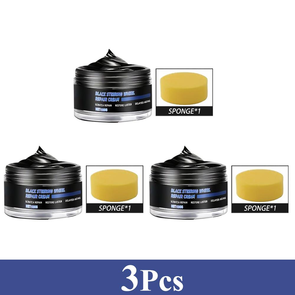 Car Steering Wheel Restoration Paste 100g Black Plastic Parts Coating Enhanced Shine Restores Cracks Remove Scratches Oxidation