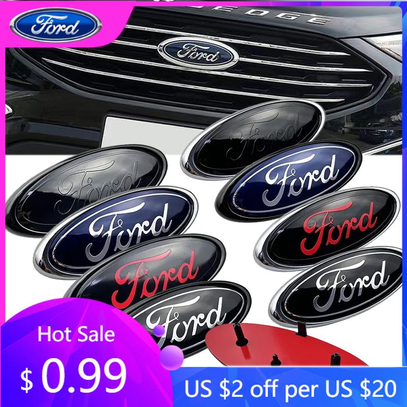Autoaufkleber 14,6x5,7cm Emblem Auto Frontabdeckung Kühlergrill Abzeichen für Ford Kuga Focus Ranger Mustang Mondeo Fiesta Explorer Transit Acc