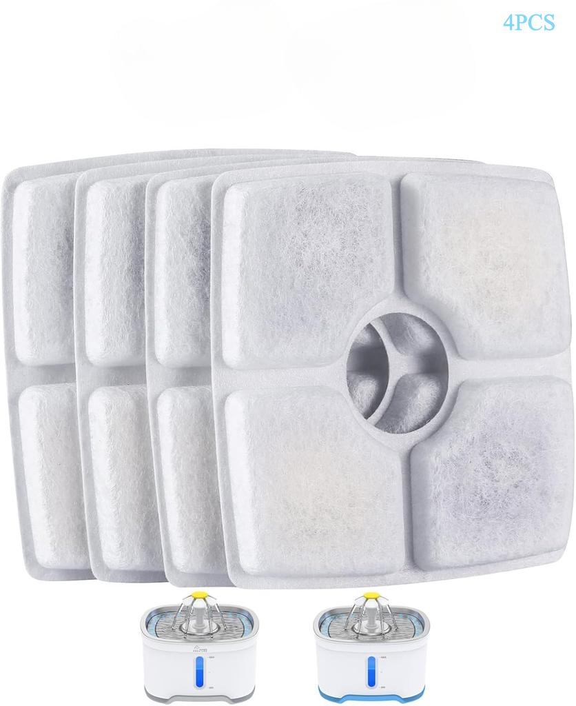ATUBAN Pet Fountain Filter Set,Filtration System Replacement Cat Water Fountain Filters for Square 84oz/2.5L Automatic Fountain