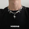 Rivet Necklace Metal Punk Style European and American Subculture Hot Girl Choker Necklace Niche Minimalist Style Clavicle Chain Trend