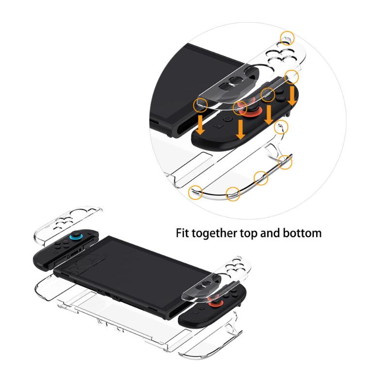 Transparent Pc Hard Case Protective Shell Cover For Ns Switch 2 Game Console Joy-Con Back Full Protector For Switch Accessories