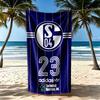 Asciugamano da Spiaggia Fc Schalke3 Asciugatura Rapida Morbido Microfibra Confortevole Leggero Portatile per Nuoto, Spiaggia, Campeggio, Viaggio, Accessori da Spiaggia, Palestra