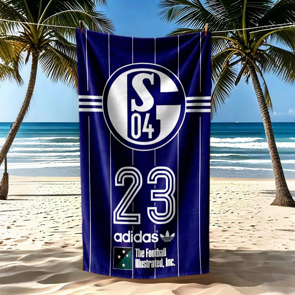 Asciugamano da Spiaggia Fc Schalke3 Asciugatura Rapida Morbido Microfibra Confortevole Leggero Portatile per Nuoto, Spiaggia, Campeggio, Viaggio, Accessori da Spiaggia, Palestra