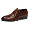 Fashion Men's Business Dress Office Shoes Crocodile Grain Leather Shoes Mens Buckle Casual Wedding Party Shoes Men Flats Plus Size