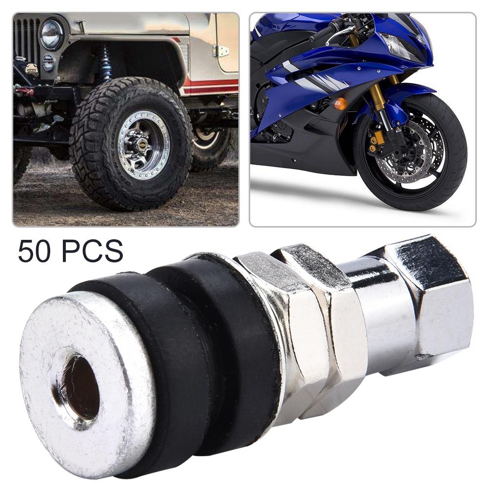 50pcs Universal Motorcycle Bicycle Auto Tubeless Vacuum Tire Valve Nozzle