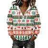 Women's Fashion Christmas Print Long Sleeve Hooded Pullover Sweatshirt Top