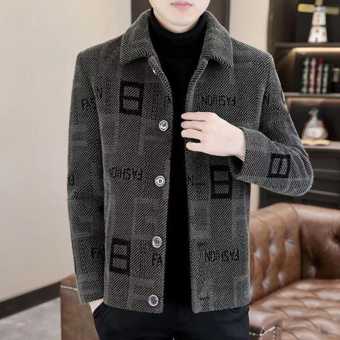 High-end Short Woolen Coat for Men's Autumn and Winter, Korean-style Warm and Thick Casual Jacket