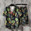 Erkek Set Kısa Kollu Hawaii Gömlek ve Şort Yaz Rahat Çiçek Gömlek Plaj Iki Parçalı Takım Elbise Moda Erkek Setleri